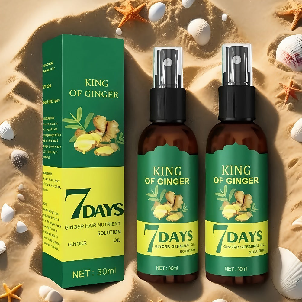 Ginger Hair Oil Spray 6pcs × 30ml — 7-Day Moisturizing Formula for Dry, Frizzy & Curly Hair | Easy Detangling, Nourishing & Skin-Gentle | Enhances Hair Texture for All Hair Types