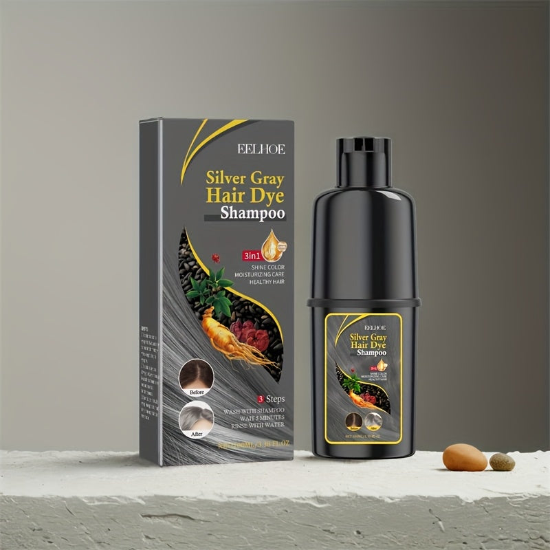 2 Bottles Silvery Gray Hair Color Shampoo - Moisturizing Hair Care And Nourishing & Smooth, Easy to Color, Natural Herbal Hair Color Shampoo, 3.38oz/Bottles for Valentine's Day