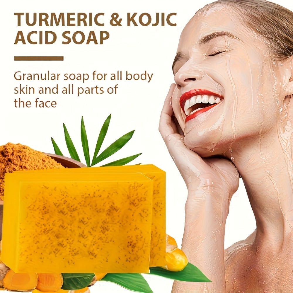Turmeric Bath & Skin Care Set 3-Piece — Mousse, Soap & Oil for Hair, Face & Body — Gentle Moisturizing Travel-Friendly Cleanser Gift for All Skin Types
