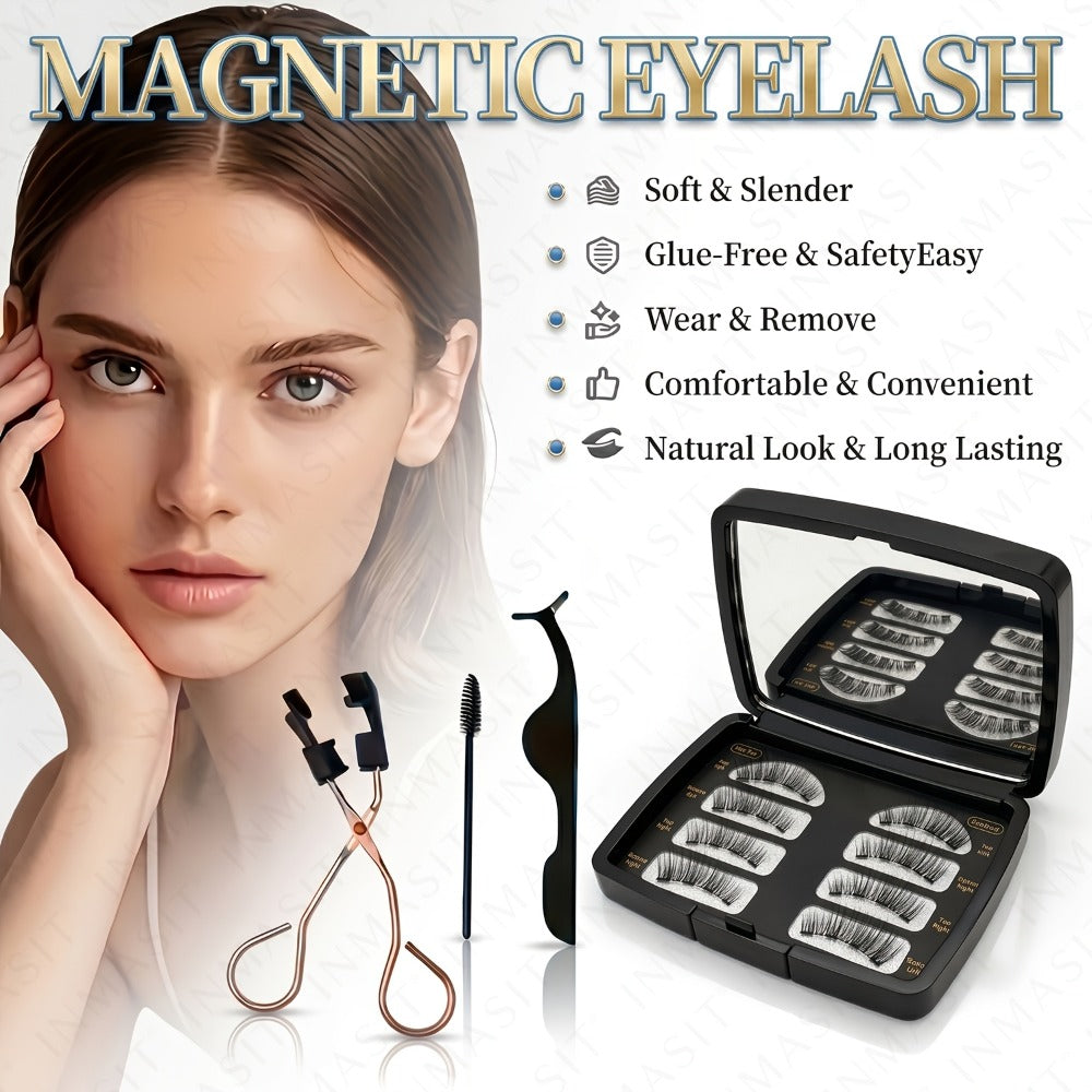 Local Warehouse 8pcs Quantum Magnetic Eyelash Set Makeup Lash Clusters Kit with 2 Styles of Applicators Tweezers And Brush 3D Magnetic False Lashes Beginner-Friendly Natural Set Idea for Daily Makeup Parties And Valentine'S Day Gifts Makeup for Wome