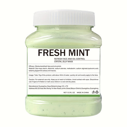 Mint Jelly Mask Powder 12.3oz Fresh Peppermint Hydro Gel Peel-Off Face Mask Professional Spa Moisturizing Hydrating Anti-Wrinkle Facial Skin Care Treatment