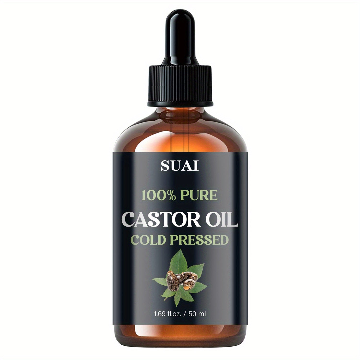100% Pure Castor Oil | Cold Pressed, Softens and Smooths Skin, Made with Plant Extracts, Enhances Skin Smoothness, Contains Essential Oils, Elegant Packaging, Hypoallergenic Formula, 1.69oz