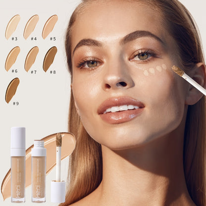 Concealer & Highlighter Set 2 Pcs - Buildable Coverage Liquid Concealer with Contour Stick, Hydrating Pore-Minimizing Long-Lasting Formula for Blemishes & Dark Circles