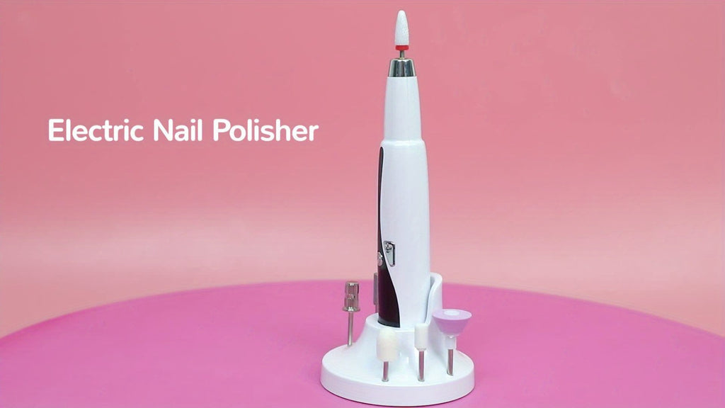 2025 Enhanced Electric Nail File, Featuring 12 Grinding Tips, Compact Home Manicure with Stand