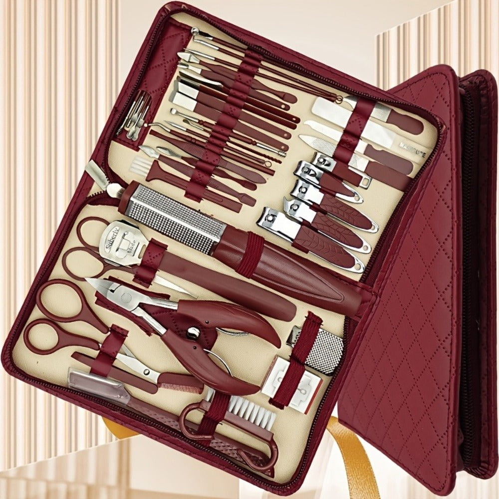 42pcs Professional Nail Pedicure Kit - Stainless Steel Nail Scissors, Horny Pliers, Portable Travel Box Beauty Tools, Nail Art Technical Supplies, Beauty Tools, Basic Nail Art Kit