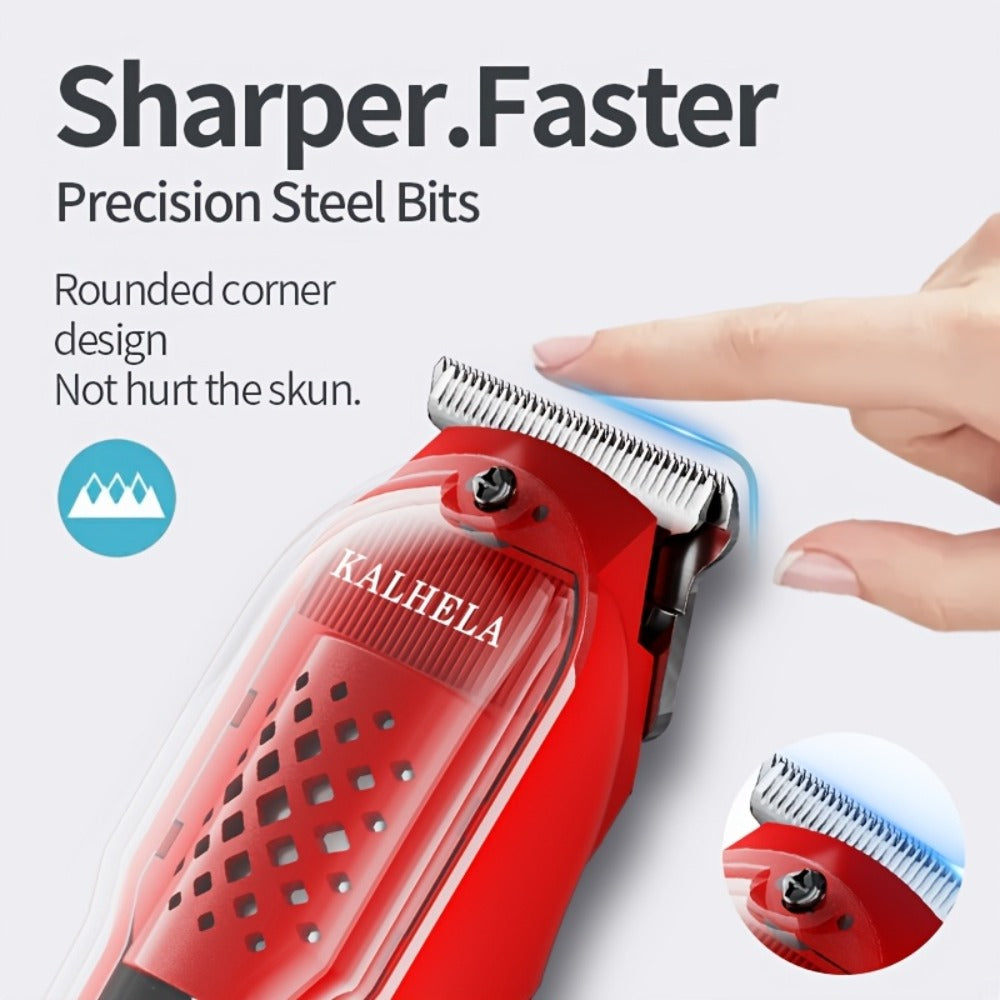 Men'S Hair Clippers | Retro Transparent Body Electric Hair Trimmer for Pompadour Styles, Professional Beard Trimmer with LCD Display, High-Power Hair Grooming Machine, USB Charging, ABS Plastic, Battery, Father'S Day Gift