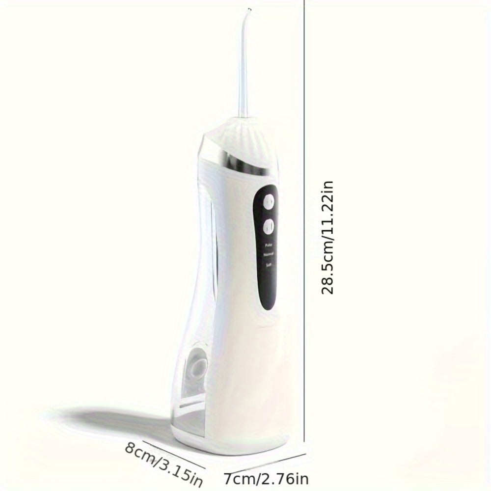 Oral Irrigator USB Rechargeable Water Flosser — 3 Cleaning Modes, Flosser Tips & Brush Head, Portable Cordless Dental Water Pick for Travel & Home Teeth Care, White Black Pink