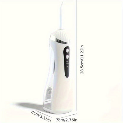 Oral Irrigator USB Rechargeable Water Flosser — 3 Cleaning Modes, Flosser Tips & Brush Head, Portable Cordless Dental Water Pick for Travel & Home Teeth Care, White Black Pink