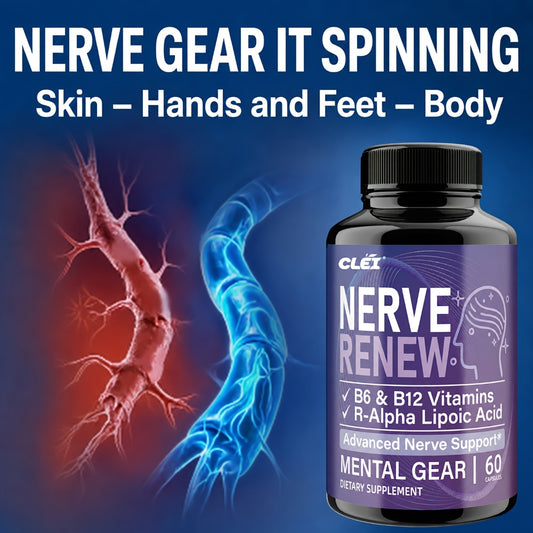 NERVE RENEW CAPSULES. Healthy, Natural. Vitamin B Complex, R-Alpha Lipoic Acid, Sports Health, Neuro Botanical Blend, Antioxidant. Enioy A Healthy Lifestyle And Travel. For Office Workers - 60 Caps