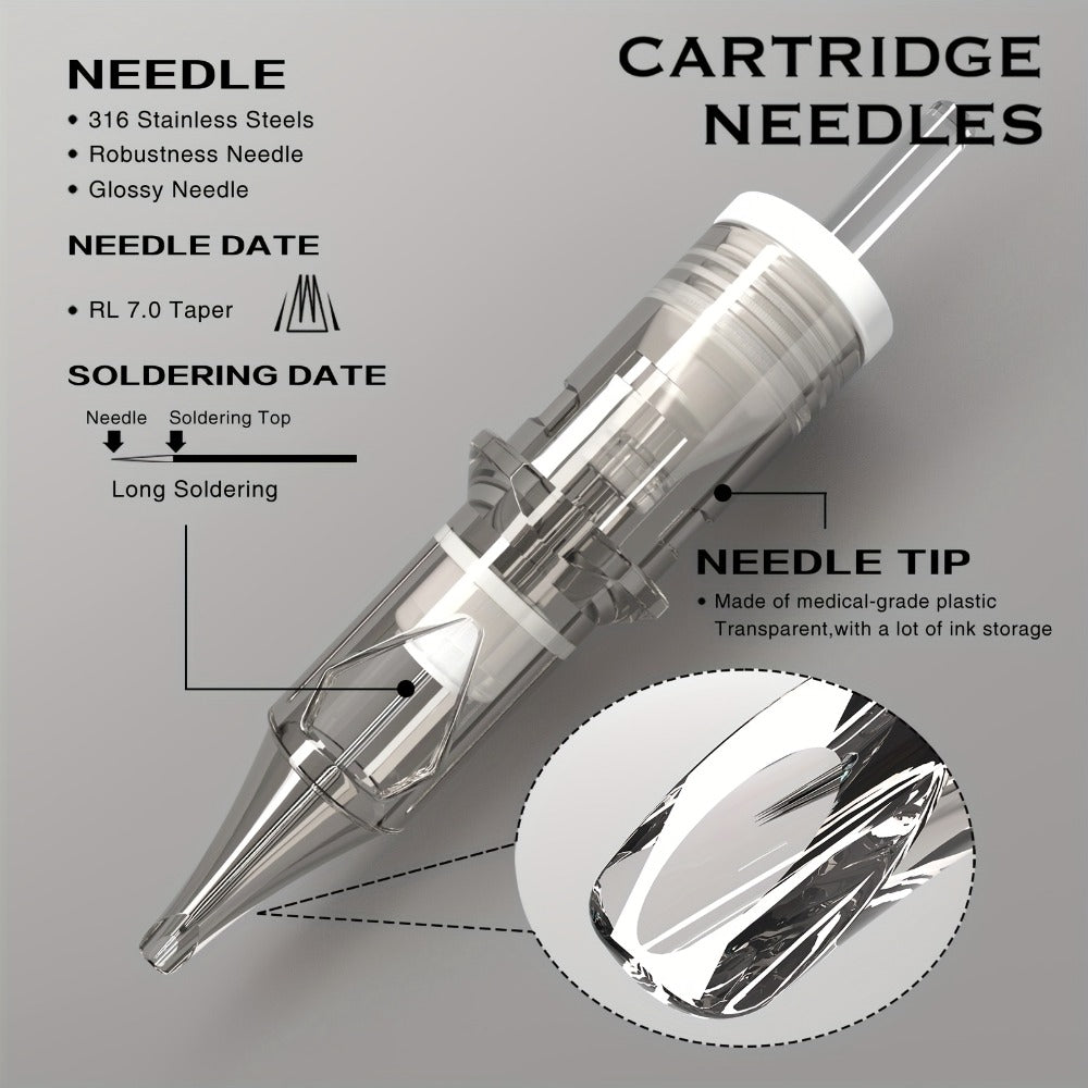 20pcs/box SPARK Tattoo Disposable Cartridge Needles, 12 Series Tattoo Needle For Tattoo Artists And Beginners Type: RS/RL/M1/CM