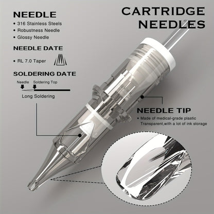 Tattoo Cartridge Needles Disposable Sterilized Round Liner Curved Magnum Flat Shader Professional Body Art Supplies 20pcs/box 12 Series RL CM M1 RS