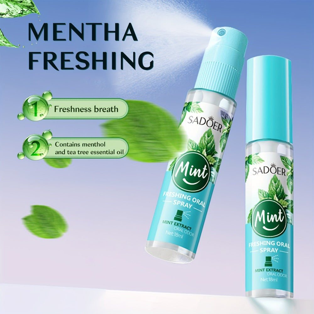 Fresh Breath Spray with Mint & Tea Tree Essence — Portable Compact Oral Freshener for On-the-Go Use, Available in 2-Pack & 4-Pack, Ideal Gift for Any Occasion
