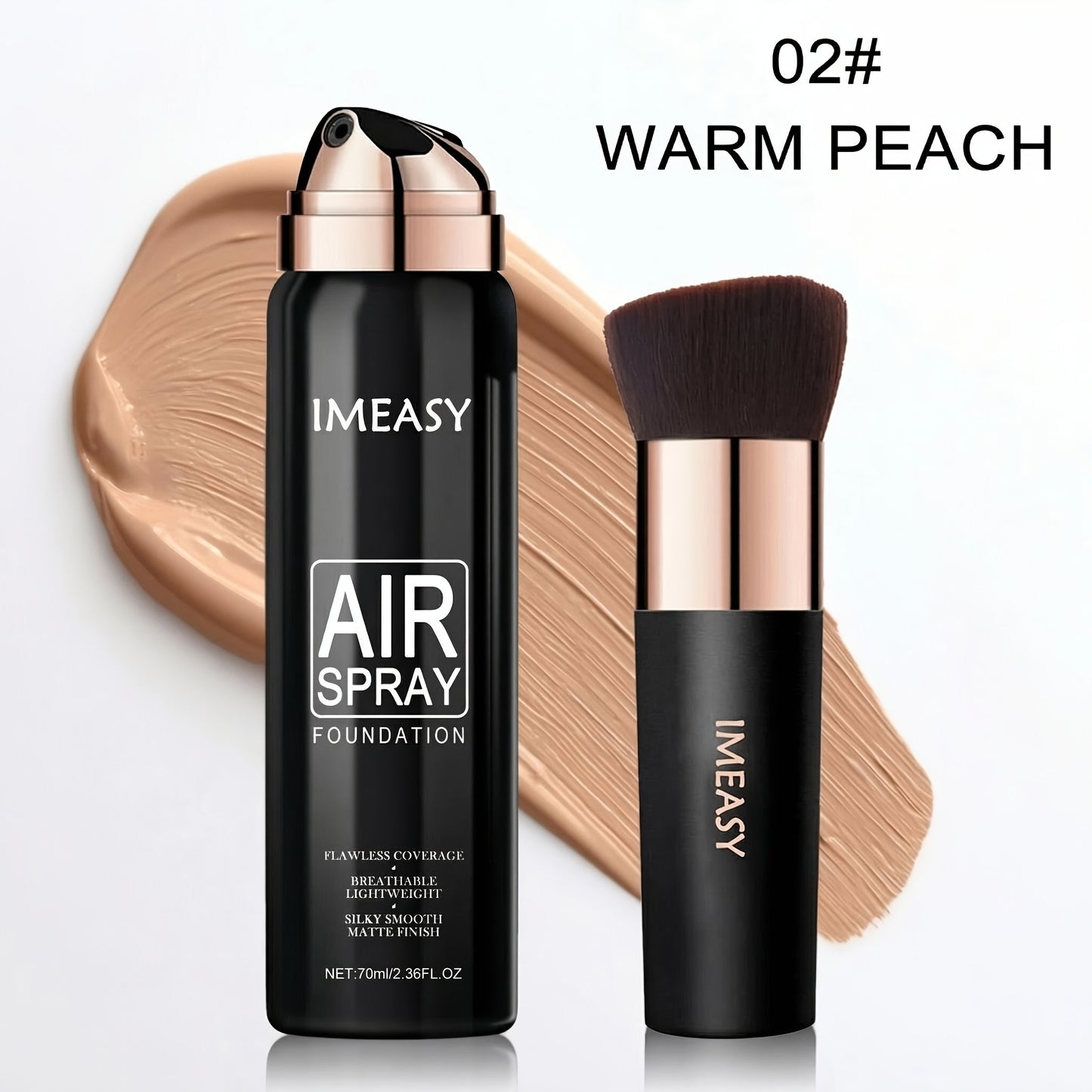 Air Spray Foundation with Brush 3 Shades Liquid Foundation Natural Concealer Light to Medium Buildable Coverage Smooth Texture for All Skin Types