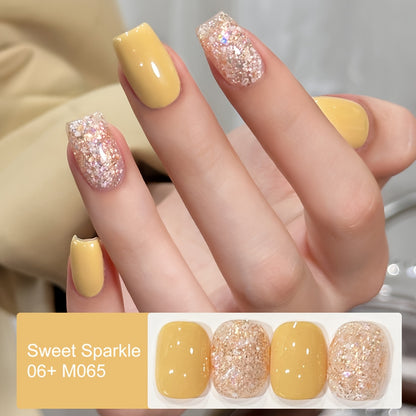 Glitter Gel Nail Polish 2-Color Set Candy Shimmer Soak Off UV LED Nail Gel - Photo Frame Bottle Nail Art Kit for Salon & DIY Manicure 0.51oz Each