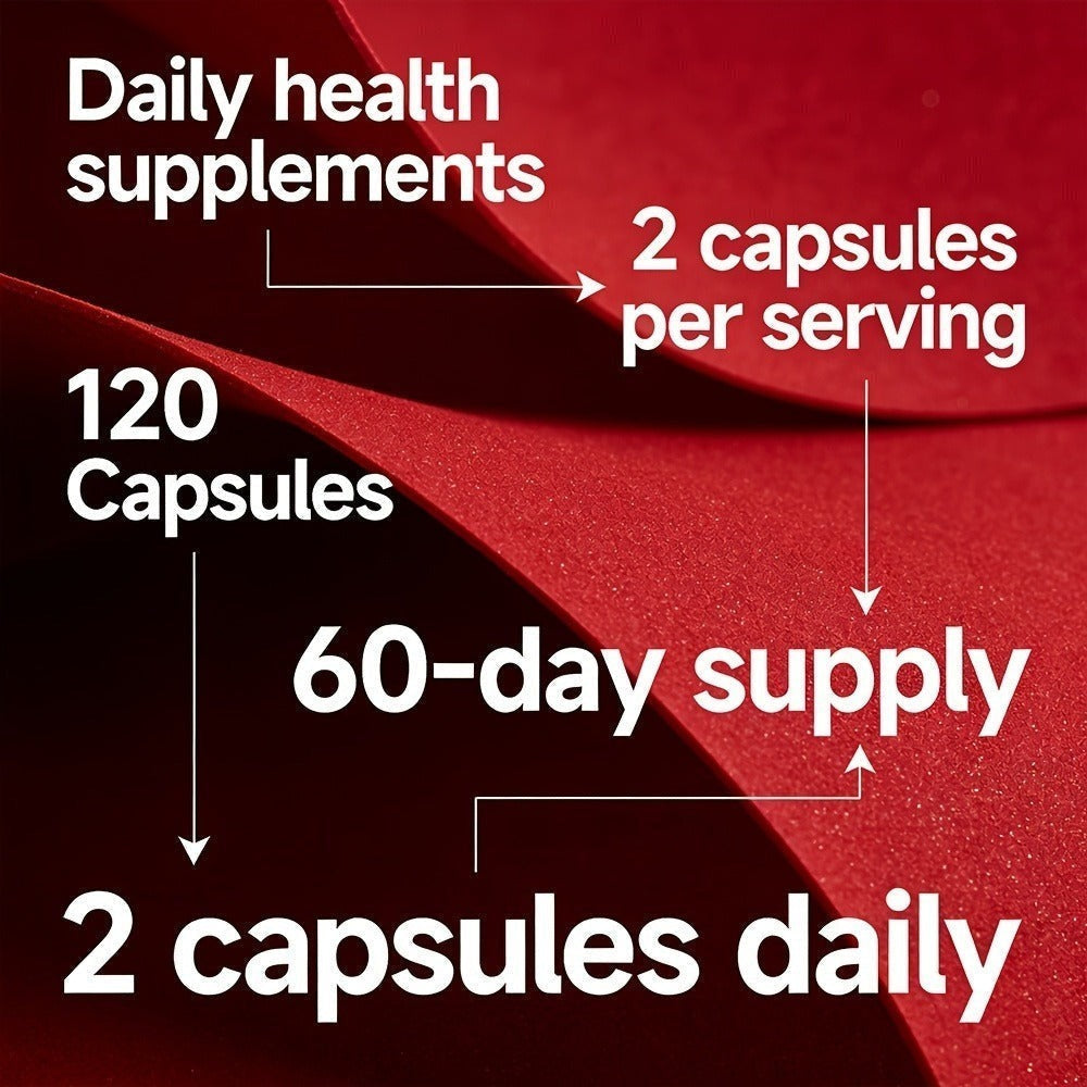 Natural Dietary Supplement Containing Ginseng, Maca, Saw Palmetto, Etc. - 120 Capsules