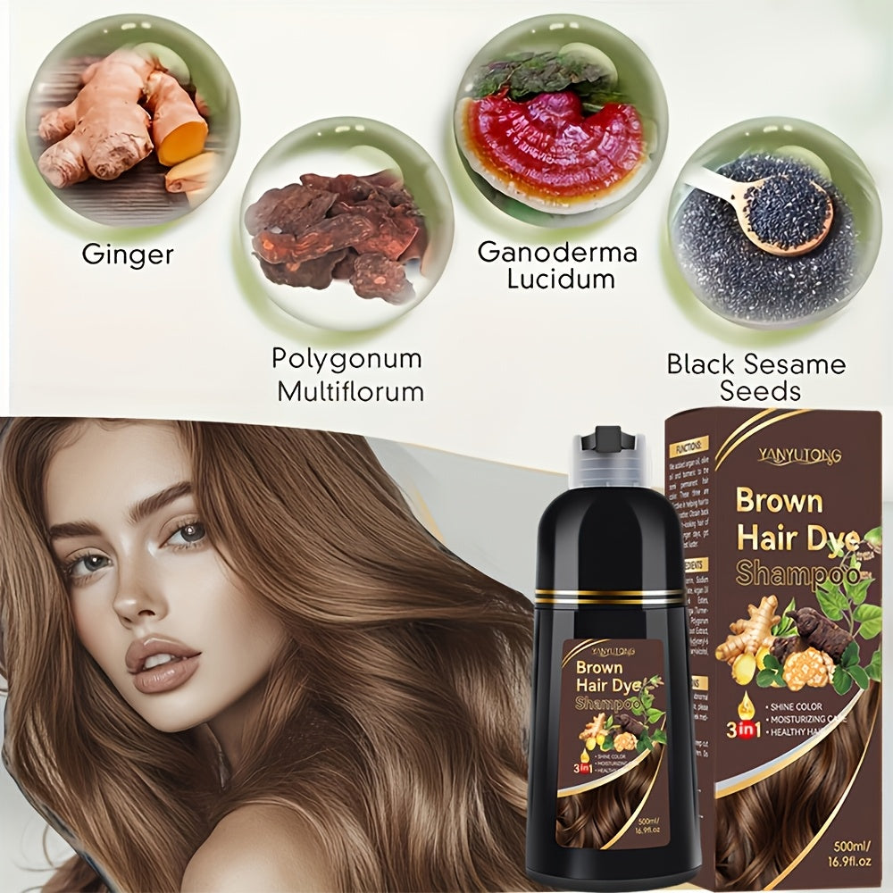 3-In-1 Hair Dye Shampoo for Quick Hair Dyeing with Various Trendy Colors Available in 15 Minutes. The 3-In-1 Herbal Formula Is Ammonia-Free And Has a Long-Lasting Effect for 30 Days