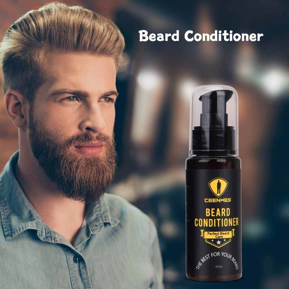 1 Set Upgraded Beard Grooming Kit, Men's Beard Care Kit with Beard Conditioner, Beard Oil, Beard Brush, Beard Comb, Beard Scissors And Storage Bag for Father. Valentine's Day Gift for Boyfriend, Male Friend, Birthday Gift