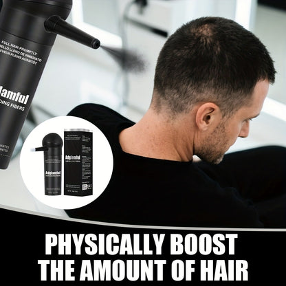 Hair Building Fibers 2-in-1 Kit with Spray Bottle - Thickening Powder for Thinning Hair Fuller Thicker Look Natural Appearance Conceals Hair Loss Suitable All Hairstyles Medium Brown Black