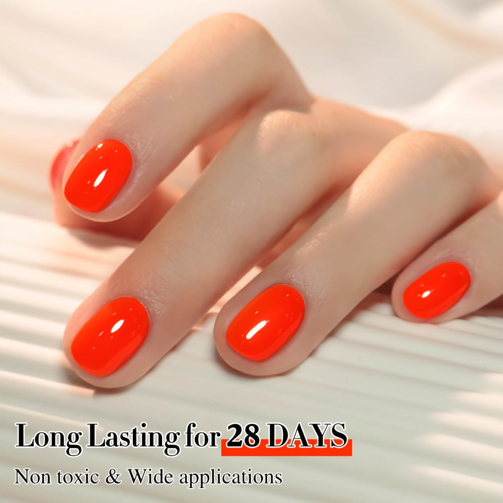 MISS MISIDY 0. 54Oz Neon Orange Gel Polish Translucent Neutral Natural Milky 16Ml Jelly Polish Art at Home (CS076)