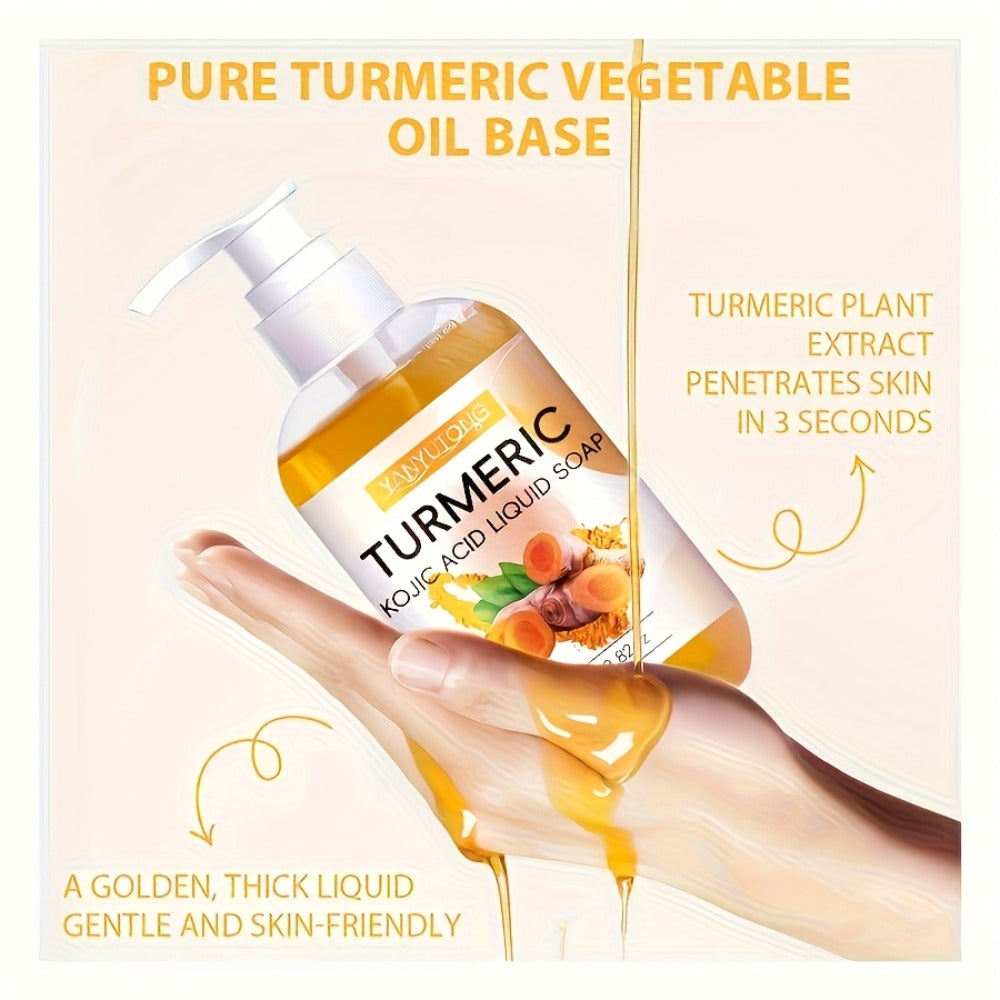 250g Turmeric Acid Liquid Soap, Moisturizing The Skin, Long-lasting Fragrance, Rich Foam, Fresh Scent, Gentle And Non-irritating To The Skin, Deeply Cleansing The Body To Smooth The Skin