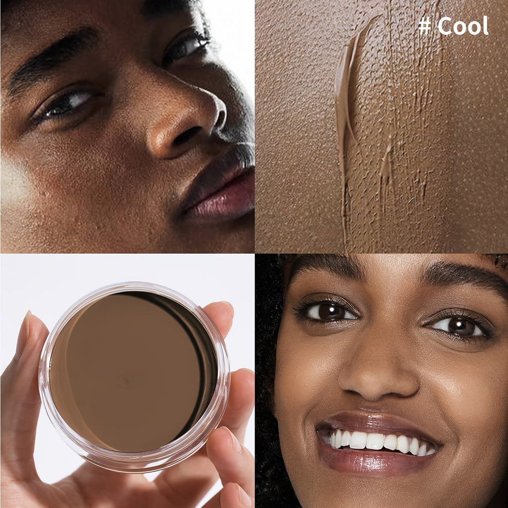 Matte Velvet Foundation Cream (for Medium to Dark), Nourishing Non-Caking Foundation-Full Coverage, Long Lasting Controls Oil & Waterproof, Pore-less, Smudge-proof, Not Easy to Remove, 0.7oz BIG Volume Flawless Cream Bronzer Makeup