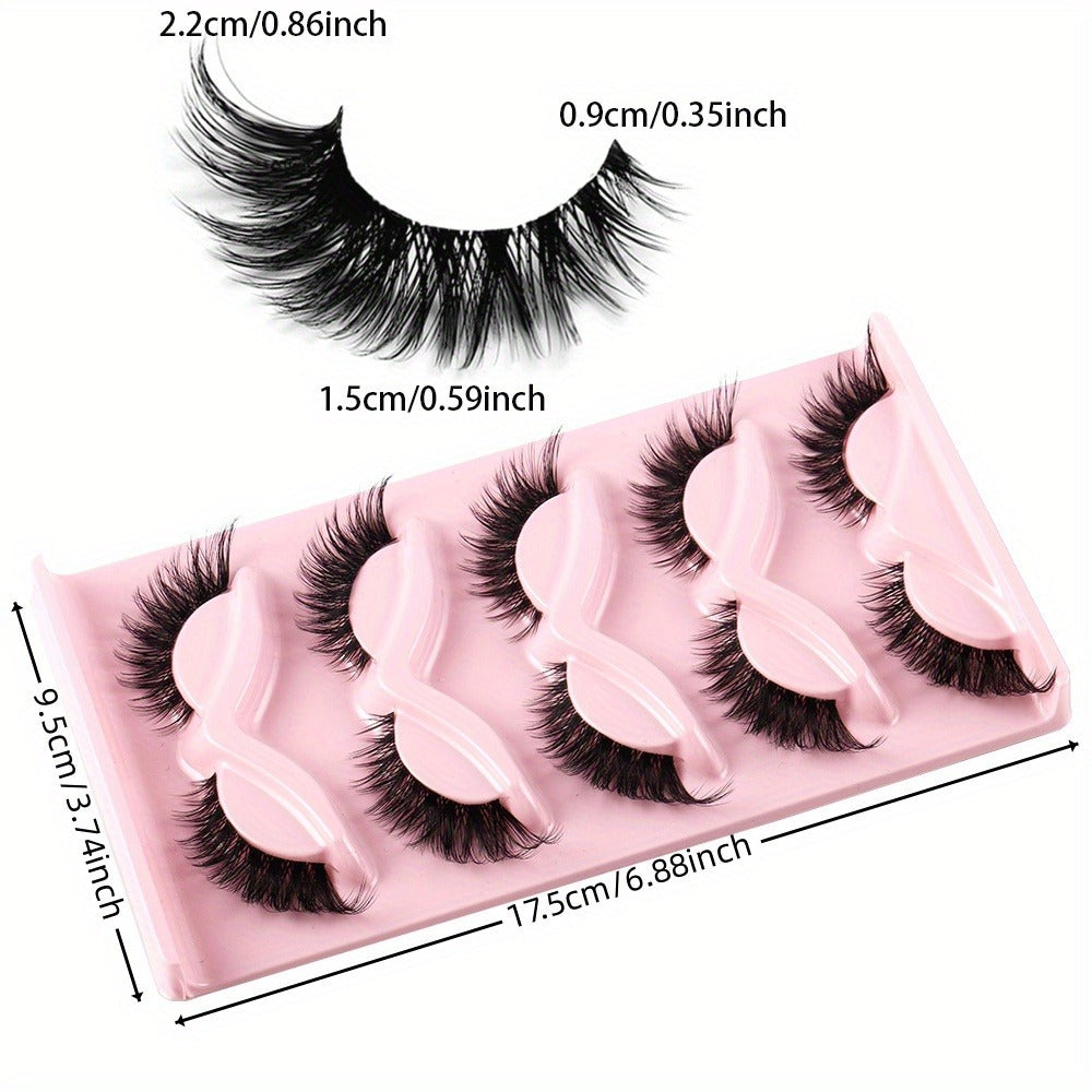 3Boxes(15pairs) Cat Eye Eyelashes 3D Natural False Lashes Fluffy Soft Cross Clear Band Lashes Manga Lashes Wispy Eyelash Makeup