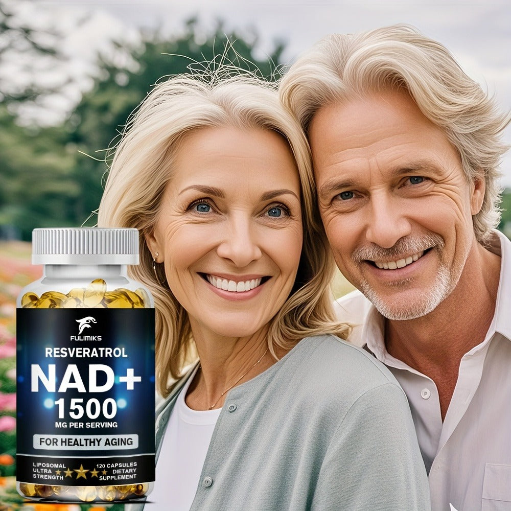 NAD+ Resveratrol Supplement, Supports Brain Health, Skin Support, for Man And Women - 120 Capsules