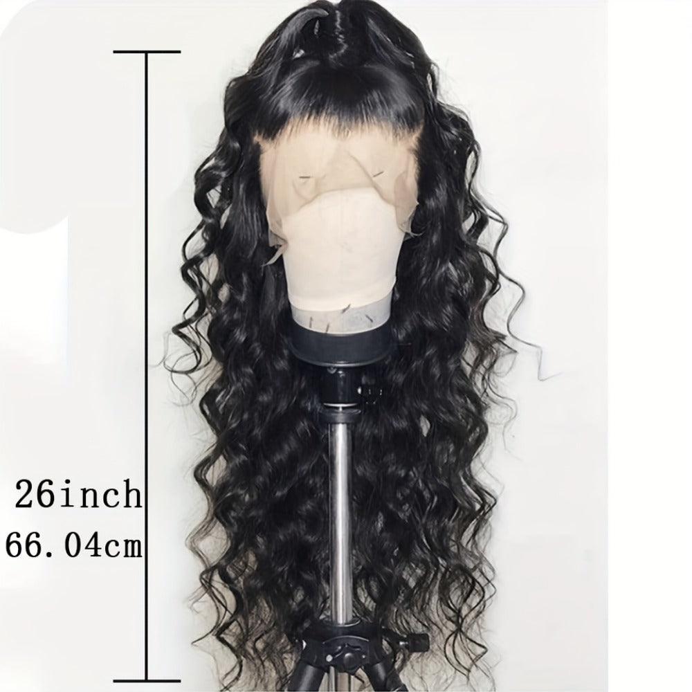 13x4 Lace Front Wigs Long Black Hair Lace Wigs Loose Wave Hair Glueless Heat Resistant Synthetic Wavy Lace Front Wigs for Women