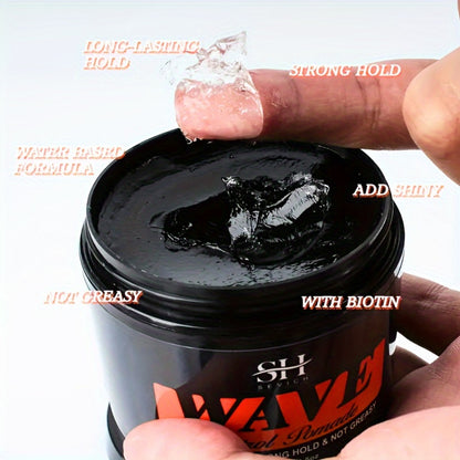 360 Wave Pomade for Men — Strong Hold Hair Styling with Silky Shine & Layered Wave Control, Glycerin Formula, 4-Piece or 5-Piece Set with Silky Durag & Wave Brush, 100g