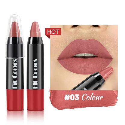Crayon Lipstick Set 6 Pcs – Matte & Glossy Lip Liner Pencil with Squalane, Easy Color Moisturizing Long Lasting Lip Stick for All Skin Types, Volumizing Lip Color