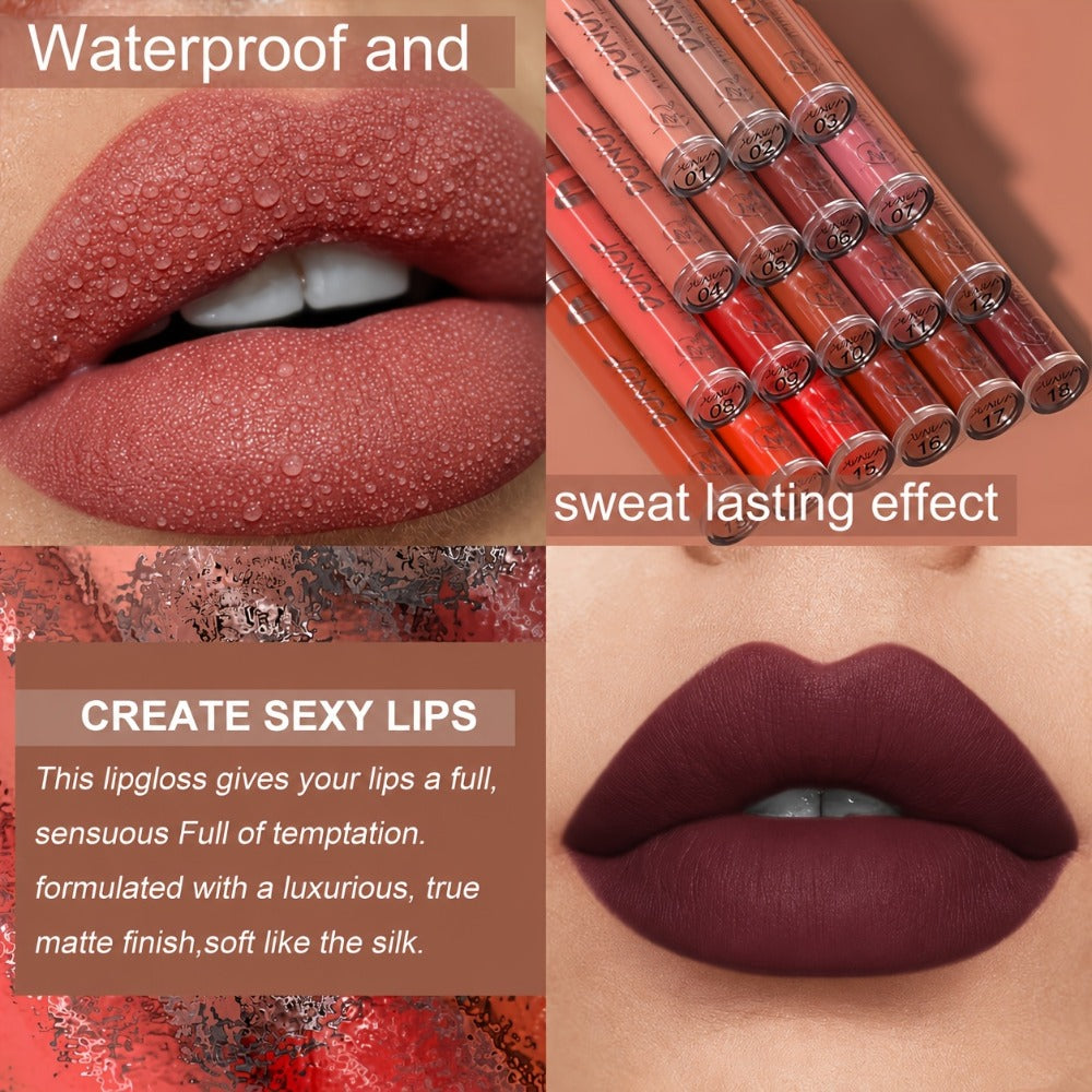 Lip Makeup Set 12pcs — Lipstick, Lip Gloss & Lip Oil, Matte & Glass Lips, Waterproof Long-Lasting Berry Shades, Moisturizing Non-Greasy Formula, Perfect Holiday Gift