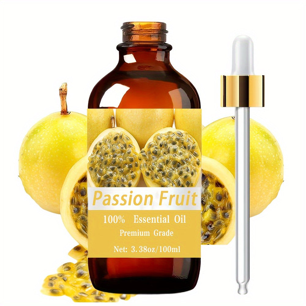 Passion Fruit Essential Oil, 3.38oz(100ml), 100% Pure & Natural Care Grade for Hair & Skin Care, Massage, Moisturizing Massage Essential Oil for Men & Women, Meditation Gift, Perfect Christmas Gift