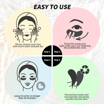 Caffeine Eye Mask 25 Pcs - Under Eye Patches with Collagen Hyaluronic Acid & Glycerin for Dark Circles Puffiness & Moisturizing - Korean Skincare Eye Pads for Women Men All Skin Types
