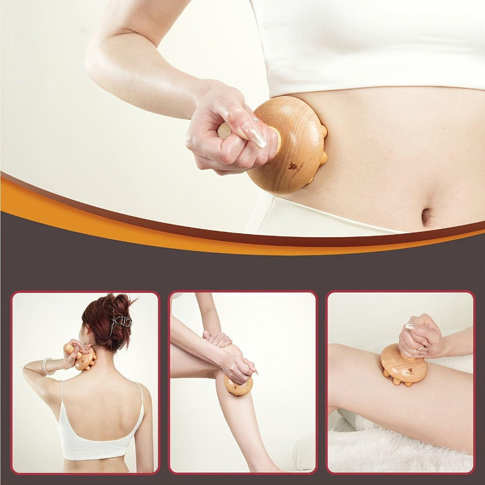 PYSEAN Wood Relax Mushroom Massage Tools, Wooden Mushroom Massager, Anti Cellulite Lymphatic Drainage Relax Massage Cup Tools