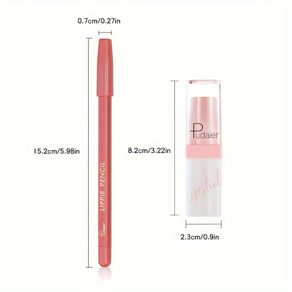 Glitter Lip Gloss and Lip Liner Set 2-Piece - Berry Shine Diamond Glitter, Hydrating Long Lasting Squalane Formula, 10 Color Combos