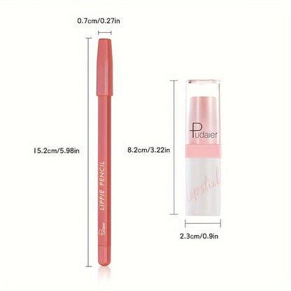 Glitter Lip Gloss and Lip Liner Set 2-Piece - Berry Shine Diamond Glitter, Hydrating Long Lasting Squalane Formula, 10 Color Combos