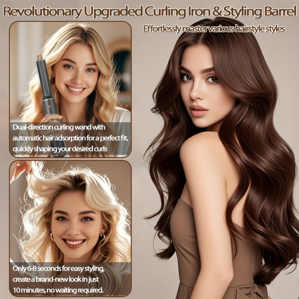 5-In-1 Hair Styler Brush with Heat Styling & Negative Ion Technology - Blowdry, Curl & Straightening Multi-Functional Styler - Perfect Holiday Gift for Women