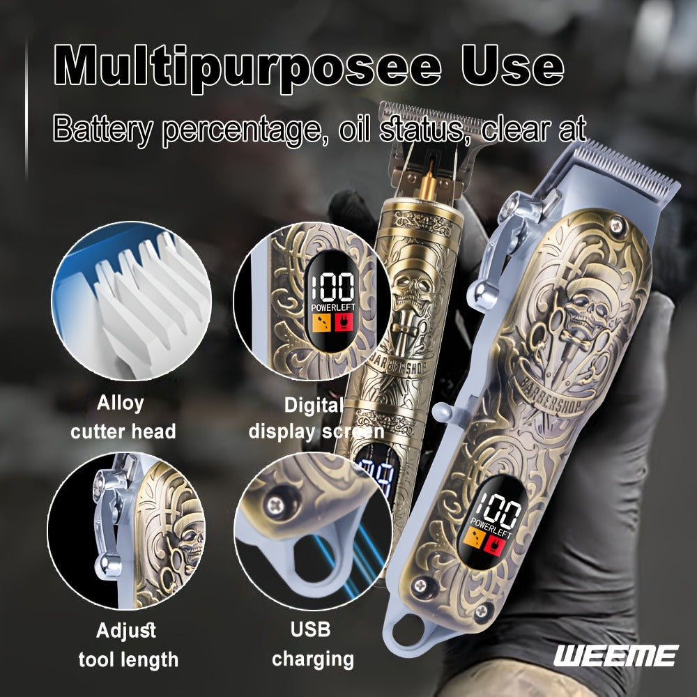 Hair Clippers, Electric Razor Hair Clipper Beard Trimmer USB-C Charging Hair Trimmer with 4 Limit Combs Hair/Beard Trimmer Kit for Hair Shaving Cutting Body Hair, Is The Best Choice for Men