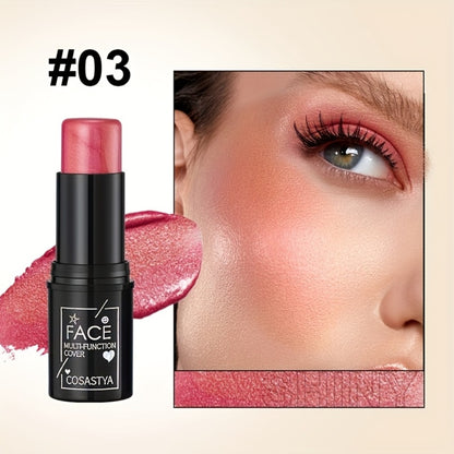 3-in-1 Multifunctional Makeup Sticks 6pcs — Waterproof Blush Eyeshadow & Touch-Up Sticks, All-Day Moisturizing Glossy Shimmer, Multi-Color Natural Face Makeup Set
