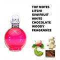 3.4-ounce eau de Toilette spray for women, long-lasting fragrance, lychee, white chocolate, kiwi, woody notes. Suitable for dates, daily life, parties and gift-giving