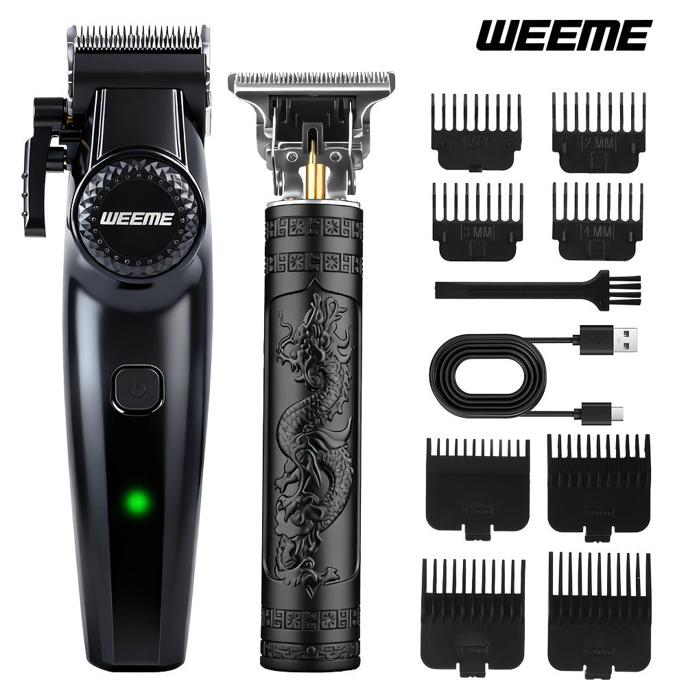 WEEME 1pc/2pcs/3pcs/4pcs Men's Grooming Kit - Professional USB Rechargeable Hair Clipper Set, Hair Clipper, Nose Trimmer, Electric Shaver, T9Detail Trimmer, Supports USB Charging, Includes Limit Combs, Perfect for Christmas Gift