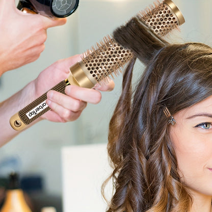 Round Hair Brush Nano Ceramic Ion Professional – Heat Resistant Styling Roller Comb for Voluminous Bangs, Wavy Curls & Blow Dry – 4 Sizes: 25mm, 32mm, 45mm, 53mm