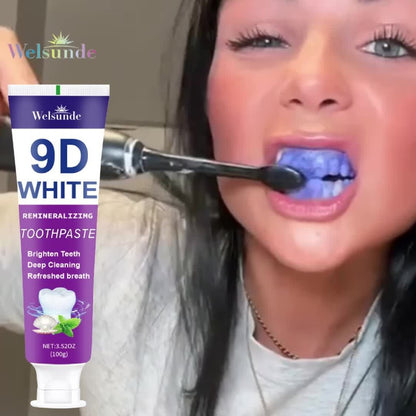 Purple Toothpaste 2pcs Hydroxyapatite Deep Cleaning Whitening Brighter Smile Mint Flavor Fresh Breath Gentle on Gums Travel Size 100g European Formula Oral Hygiene Gift Men Women