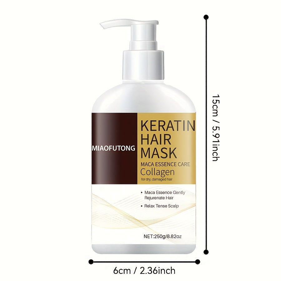 Collagen Keratin Hair Mask - Deep Conditioning for Dry Hair - Formulated with Argan Oil, Castor Oil And Rosemary Oil to Prevent Split Ends And Breakage, Deeply Nourishing Dry, Damaged Hair