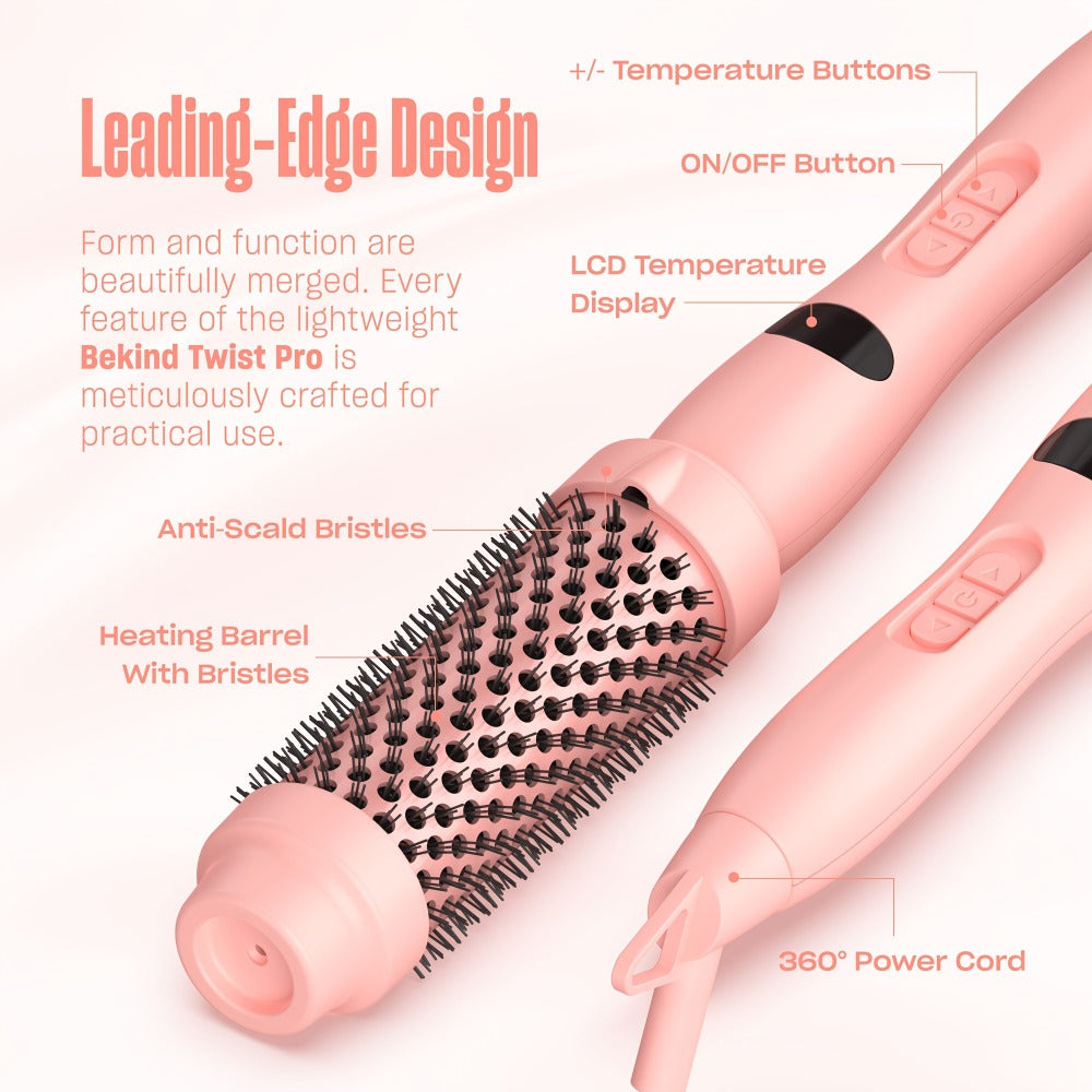 Twist Pro Thermal Brush - 1.5 Inch Heated Round Brush, Effortless Salon Finish, Dual Voltage Travel-Friendly Styling Tool, Anti-Scald, Heats In 20s