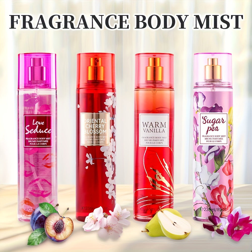 Body Mist for Women Long Lasting Fragrance Hair & Body Spray 8 Fl Oz 236ml Lightweight Floral Fruity Sweet Perfume Mist 14 Scents Daily Use Date Night Gift for Her