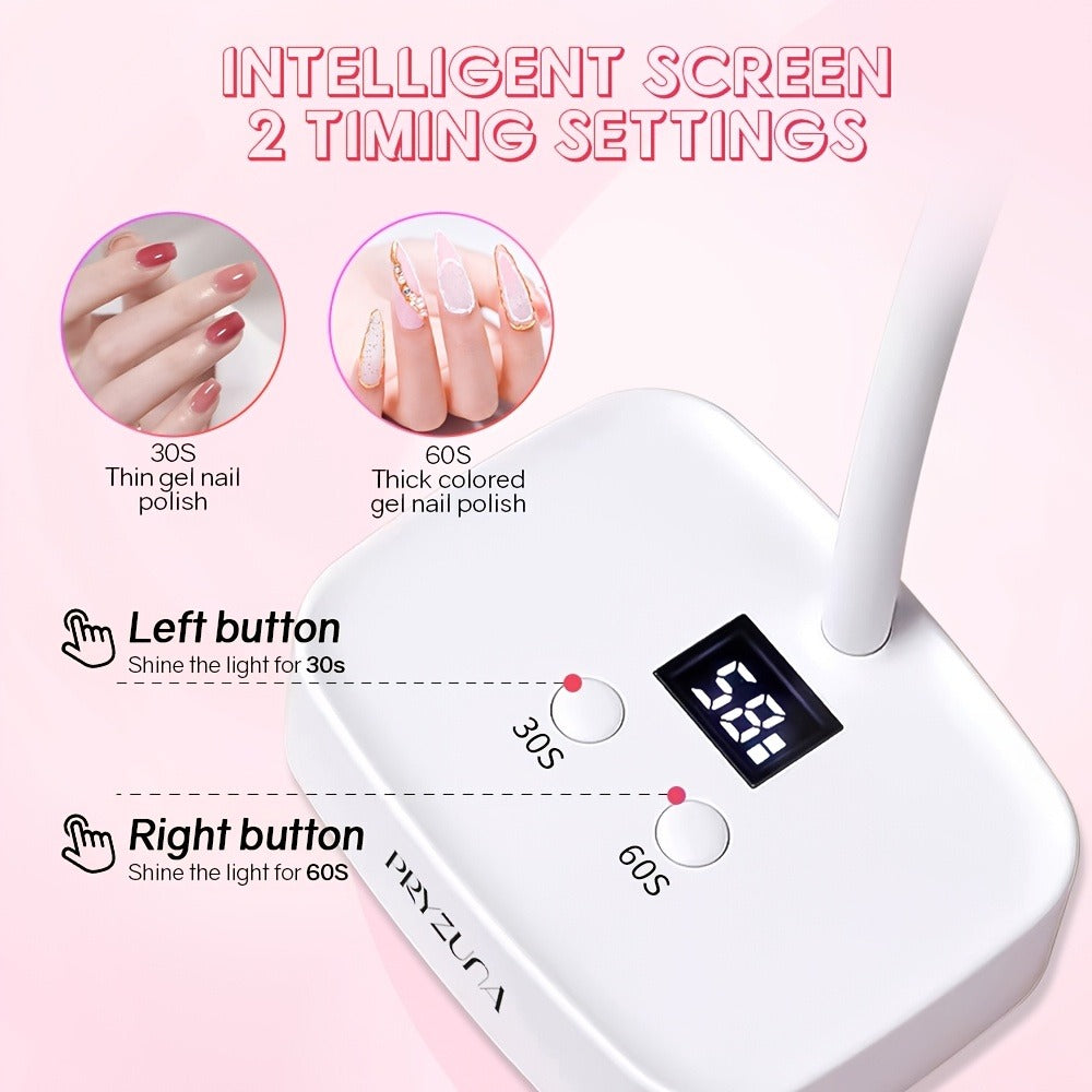 1pc AnnaBeauty Professional Nail Lamp with /LED Dual Light, Quick-Dry Nail, Auto Sensor/Timer (30', LCD Display, Portable Nail dryer with Gooseneck Arm for Home Salon, Gel Polish, USB-Powered (No Adapter Needed) - Formaldehyde-Free, Salon Equipment, Compa
