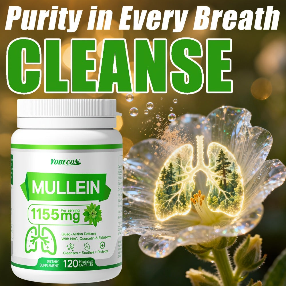 [LUNC CLEASNSE CAPSULES] Mullein & NAC for Breathing Comfort Support Airway, Respiratory System, Immune Health, Seasonal Or Year-Round Dietary Supplement, Vitamins And Supplements, Local Warehouse| Family Gifts & Halloween