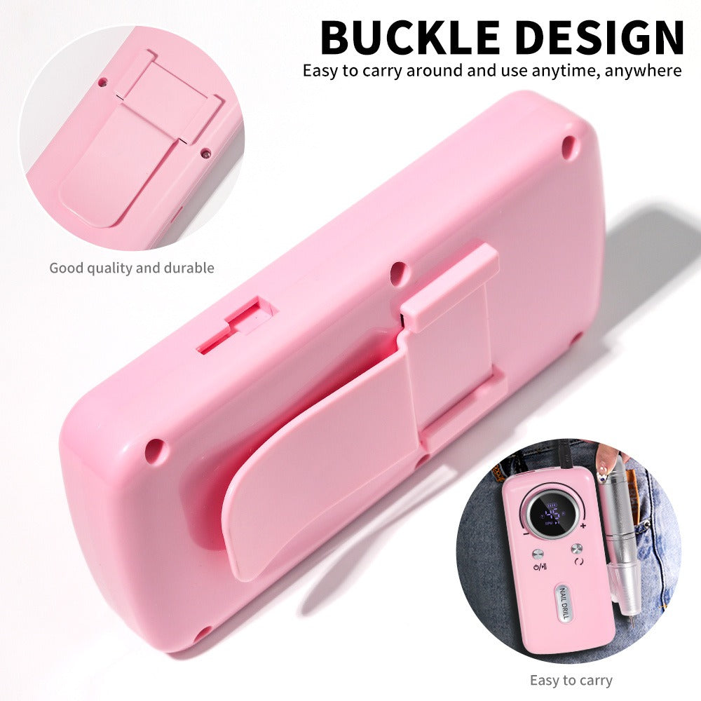 Cordless Nail Drill 45000 RPM Rechargeable Electric Nail File Kit Portable Low Noise for Acrylic Gel Nails Manicure Pedicure Salon Home Use White Pink Purple