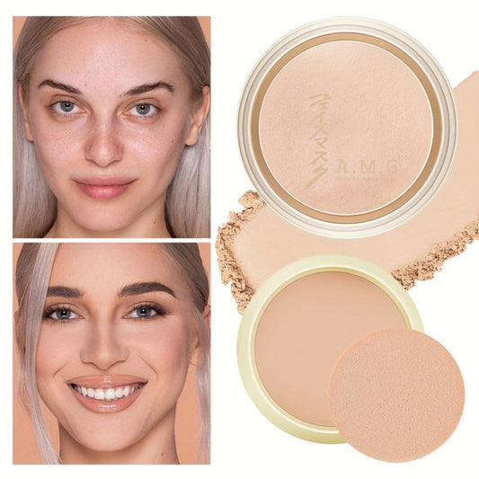 Setting Powder Concealer Kit with Puff & Brush Wet Dry Formula Oil Control Water Resistant Long Lasting - Ivory White Natural Bright Shades Face Makeup
